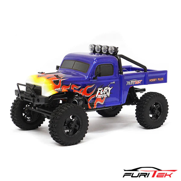 FURITEK FX118 FURY WAGON RTR BRUSHLESS 1/18 RC CRAWLER KIT (BLUE WITH  FLAMES)