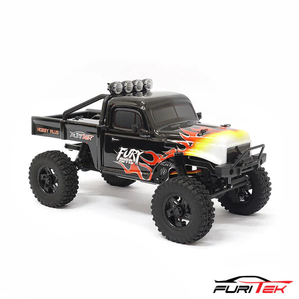 FURITEK FX118 FURY WAGON RTR BRUSHLESS 1/18 RC CRAWLER KIT (BLACK WITH FLAMES)