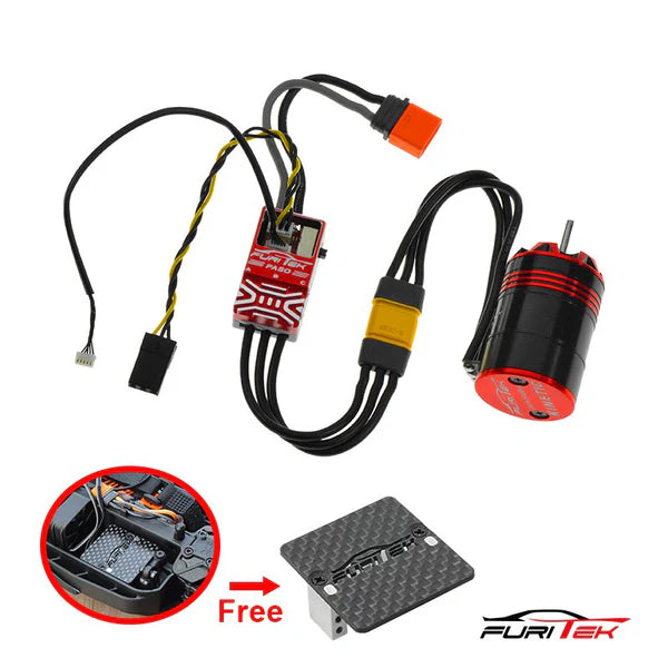 FURITEK Starter Brushless Motor & ESC Kit For Axial SCX24 RC Crawlers - 2S Power, Bluetooth, 3450KV, Includes Lizard Pro ESC