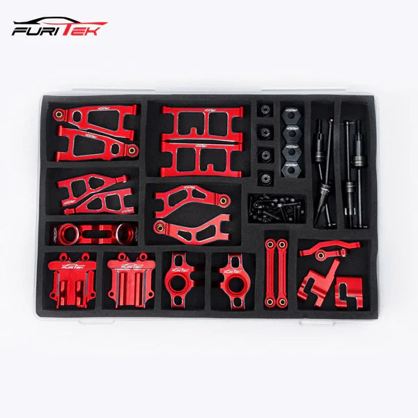 Furitek AluminaSpeed Ultimate Upgrade Aluminium Combo in RED color for 1/18 Arrma Mojave GROM