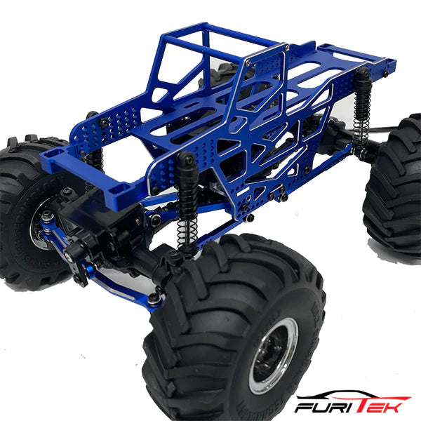 Furitek Rampart Frame Kit For FCX24 Max Smasher Aluminium Blue Pro Version With Link And Steering Link.
