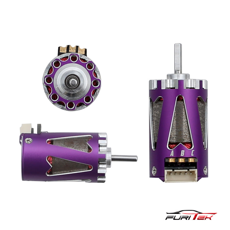 Furitek Hellfire 1410 7500kv Sensored brushless motor - Purple color.