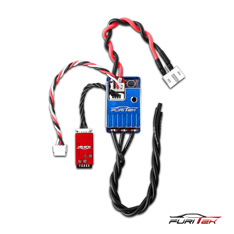 COMBO FURITEK MOMENTUM V2 20A/40A BRUSHLESS SENSORLESS ESC AND BLUETOOTH FOR DRIFT/RACE (WITH ALUMINUM BLUE CASE).