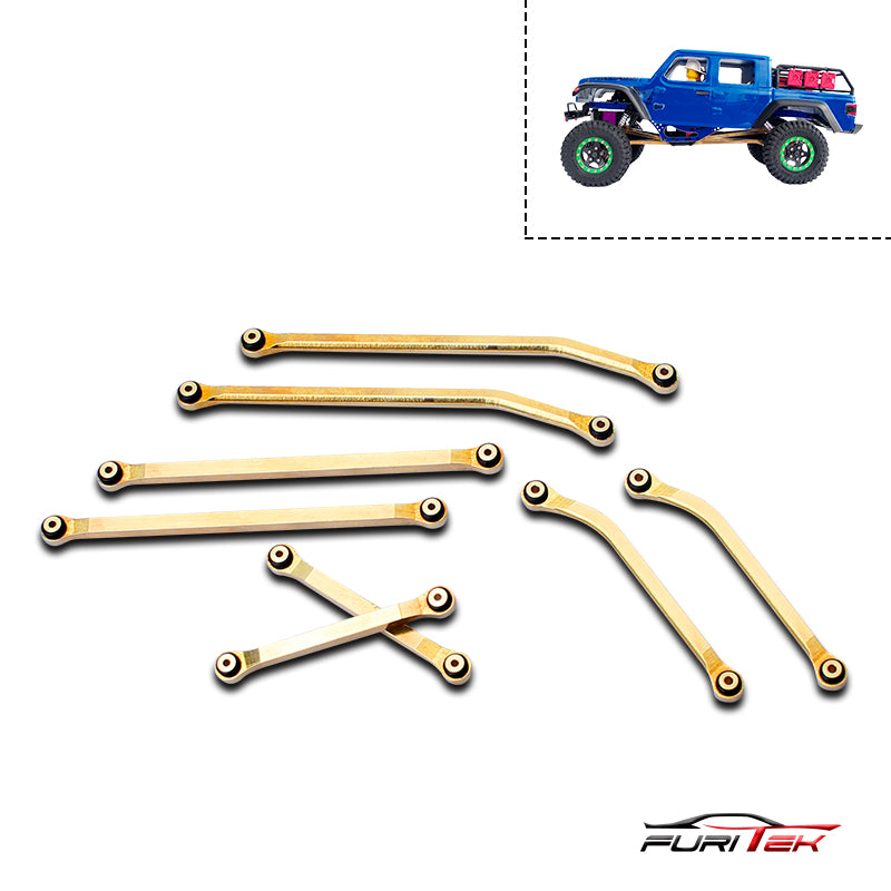 FURITEK BRASS HIGH CLEARANCE LINKS SET FOR SCX24 GLADIATOR.