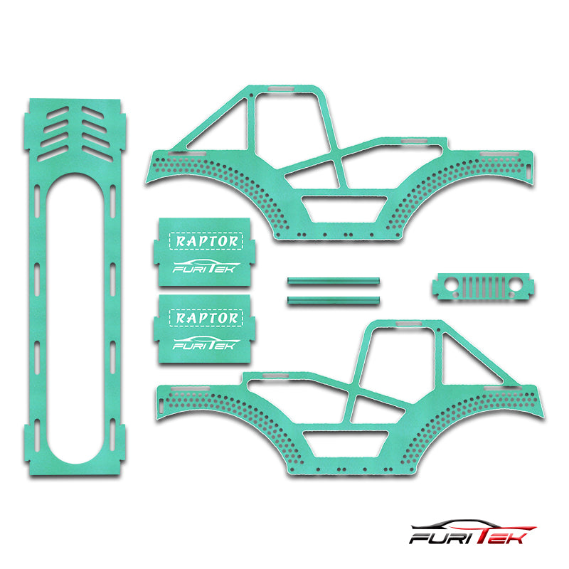FURITEK RAPTOR ALUMINUM FRAME KIT FOR SCX24 CRAWLERS - GREEN SEAFOAM.